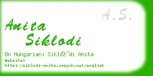 anita siklodi business card